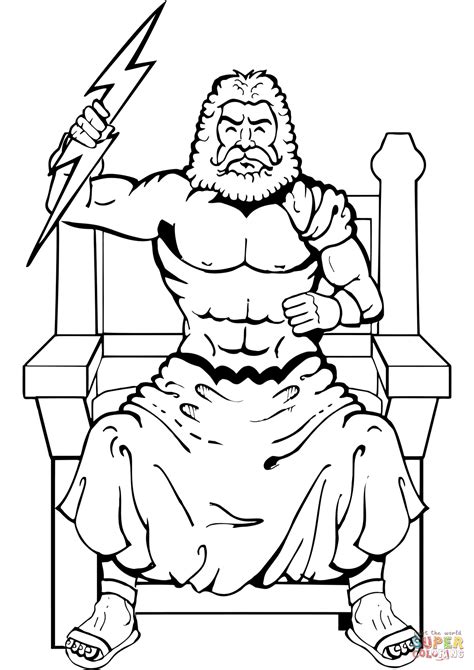 zeus colouring page.